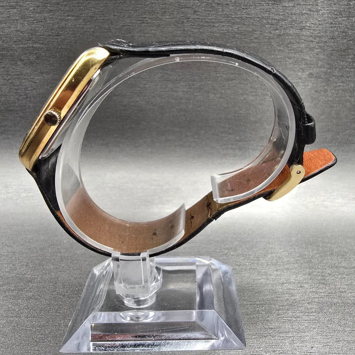 Seiko Watch Men 30mm Black Dial Gold Chronograph Alarm H448-5029 New Battery VTG6