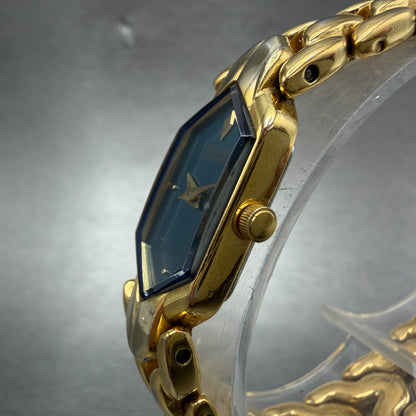 Citizen Elegance Watch Women 13mm Blue Dial Gold Tone Hexagon New Battery ABCY2