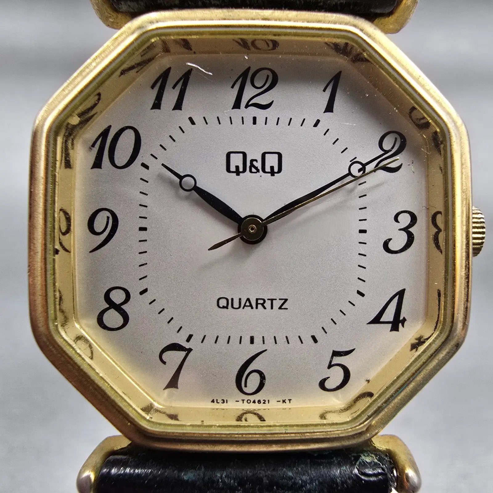Citizen Q&Q Watch Women 28mm White Dial Gold Tone Octagon New Battery Vintage1