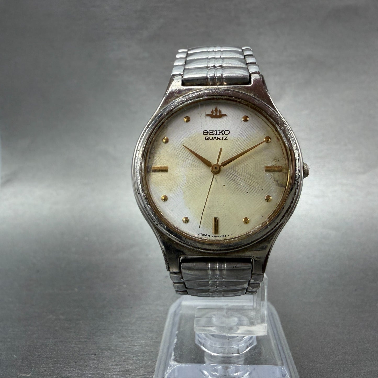 Seiko Watch Unisex 32mm Silver Dial Silver Tone Round V701-1P60 New Battery5