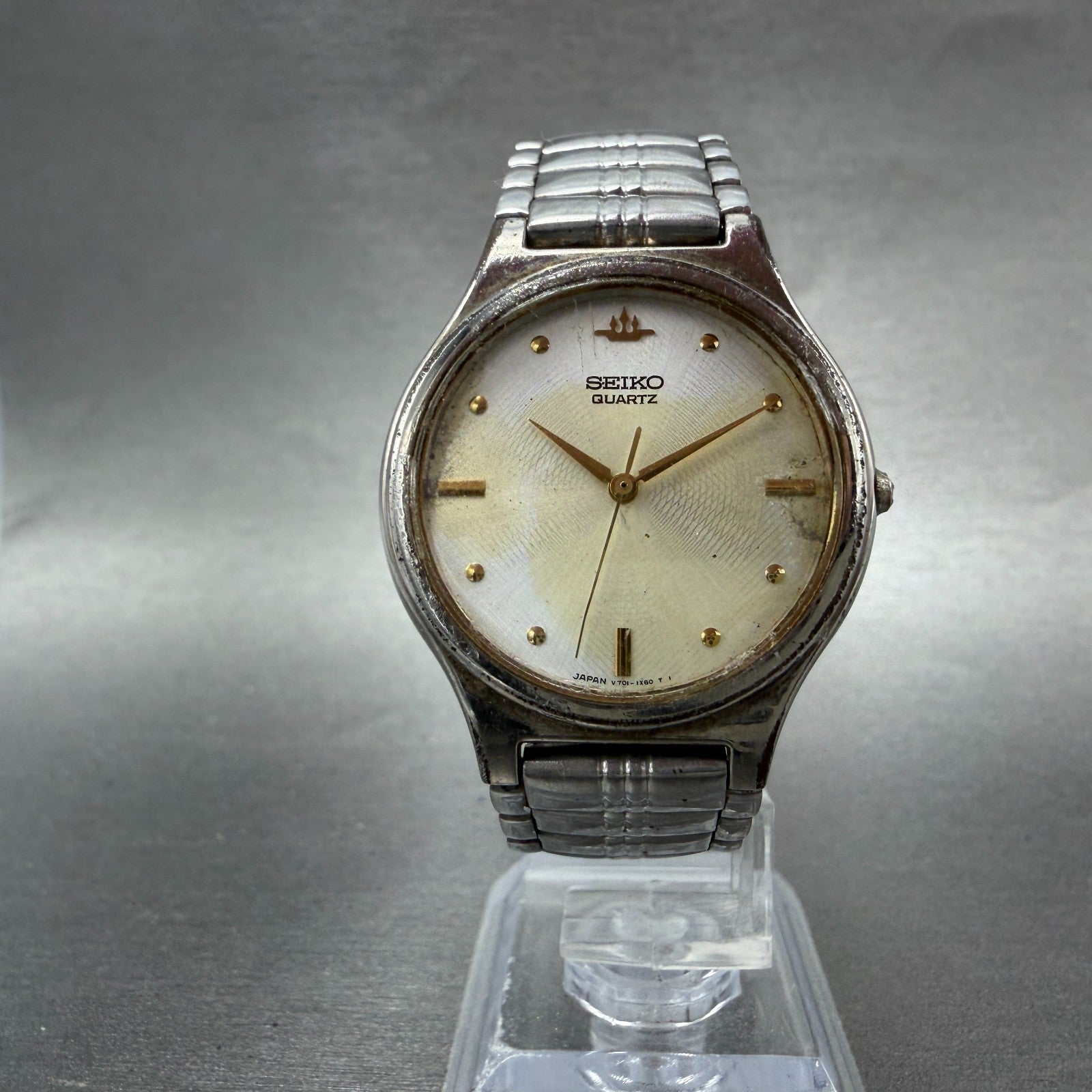 Seiko Watch Unisex 32mm Silver Dial Silver Tone Round V701-1P60 New Battery5