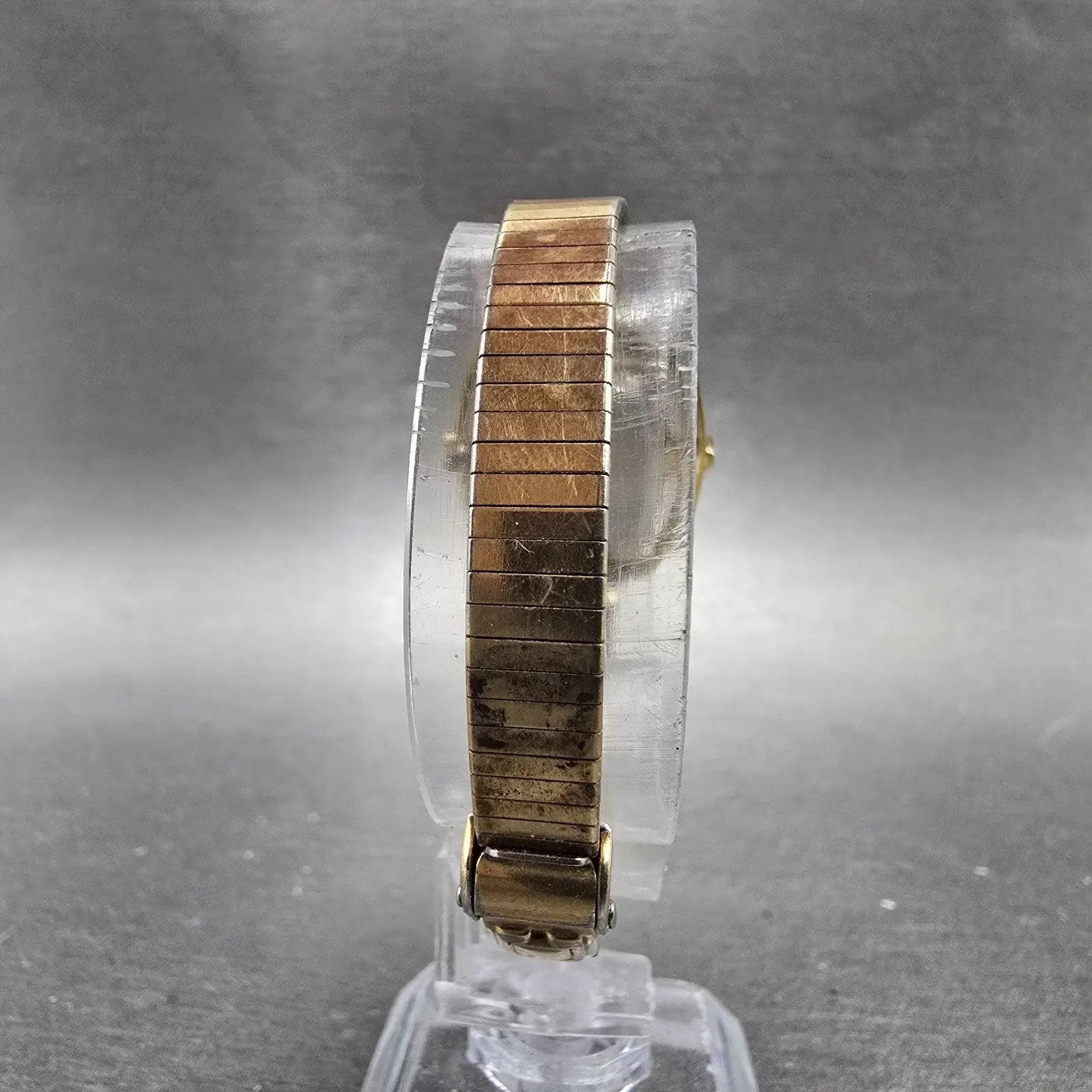 Bulova Dior Tank Watch Women 25mm Champagne Dial Gold Tone Manual PARTS Vintage9