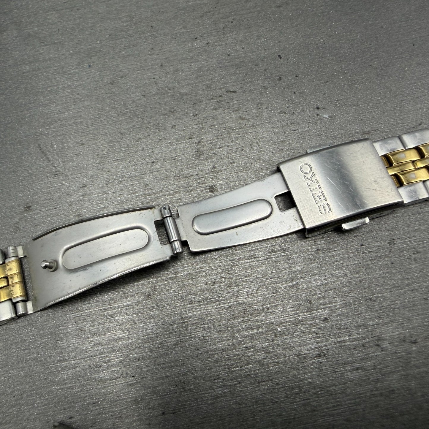 Seiko Bracelet 18mm Two Tone Stainless Steel 4A4K1C1 Tri-Folding Clasp18