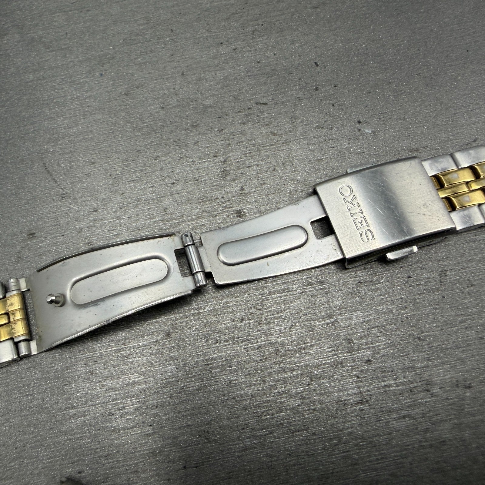 Seiko Bracelet 18mm Two Tone Stainless Steel 4A4K1C1 Tri-Folding Clasp18