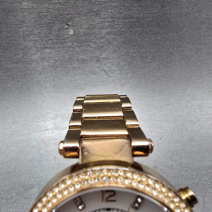 Michale Kors Parker Chronograph Watch Women 39mm MOP Dial Rose Gold Tone NewBat4
