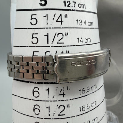 Seiko Watch Women 26mm Blue Dial Silver Tone Daydate Round 7903-0110 New Battery10