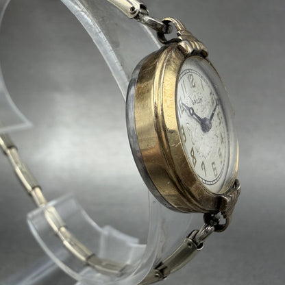 Gruen Watch Women 25mm White Dial Gold Tone Manual Wind Runs Vintage3