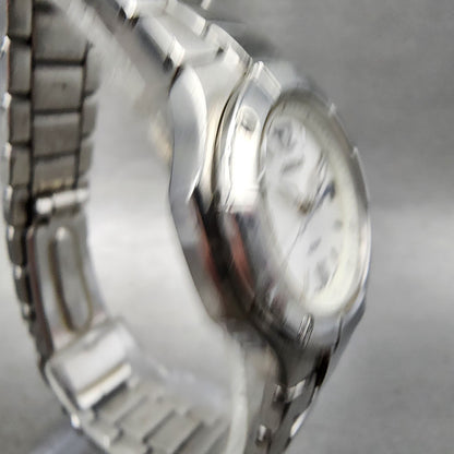 Seiko Watch Women 26mm White Dial Silver Tone Date Round 7N820BE0 New Battery3