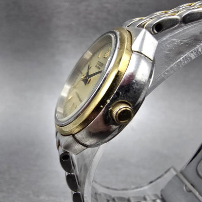 Citizen Eco-Drive Watch Women 26mm Champagne Dial Two Tone Date Round Works2