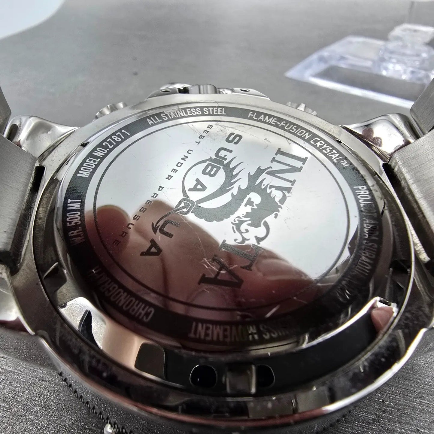 Invicta Sub Aqua Chronograph Watch Men 50mm White Dial Steel Date 27871 New Batt9