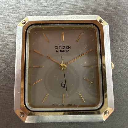 Citizen CQ Tank Watch Men 26mm Silver Dial Two Tone Rectangle 1100-108388 PARTS2