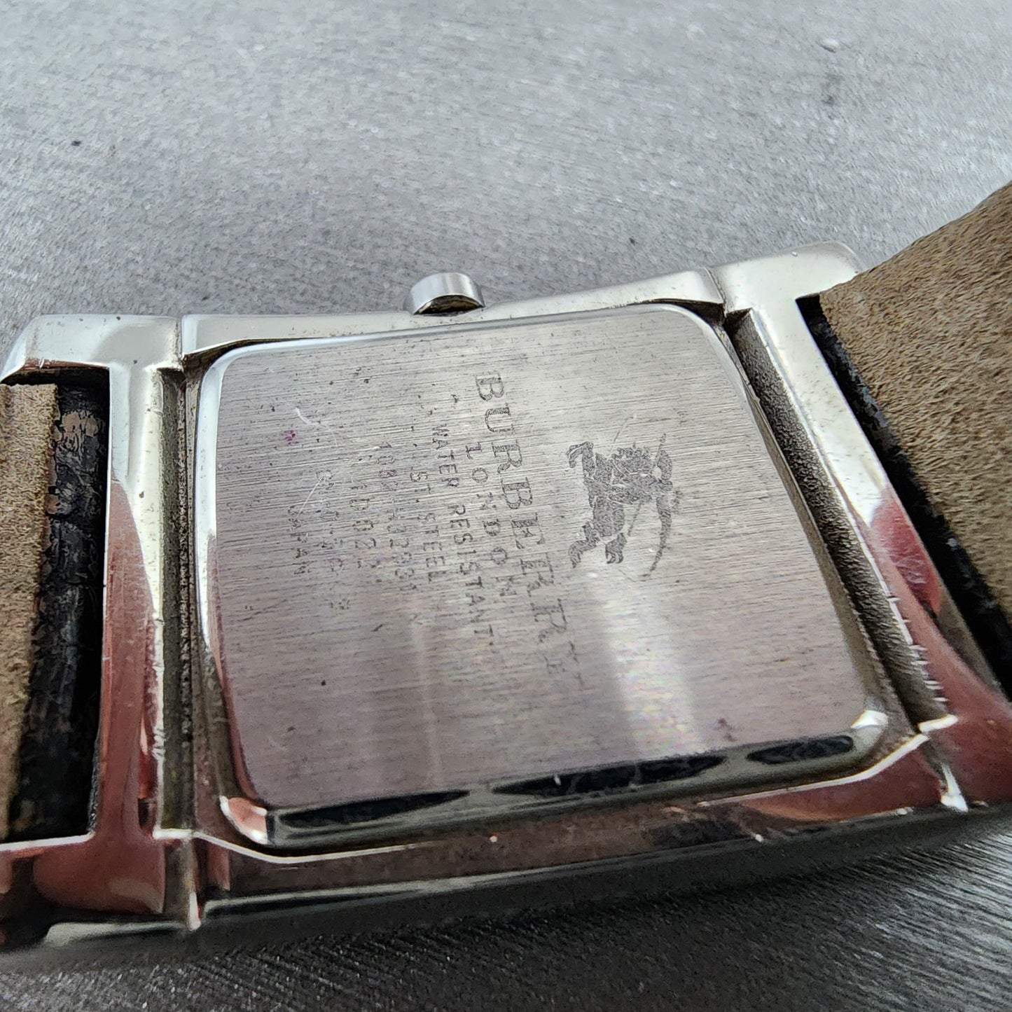 Burberry Tank Watch Men 27mm White Dial Silver Tone Rectangle New Battery9