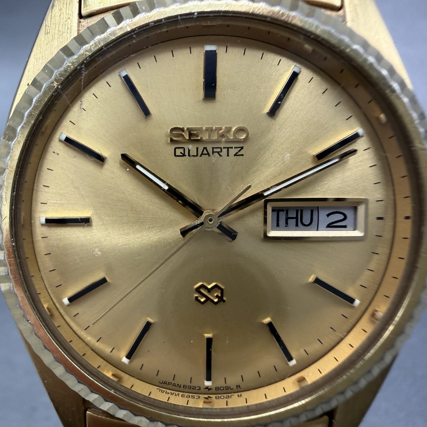 Seiko SQ President Watch Men 36mm Champagne Dial Gold Tone 6923-8080 New Battery1
