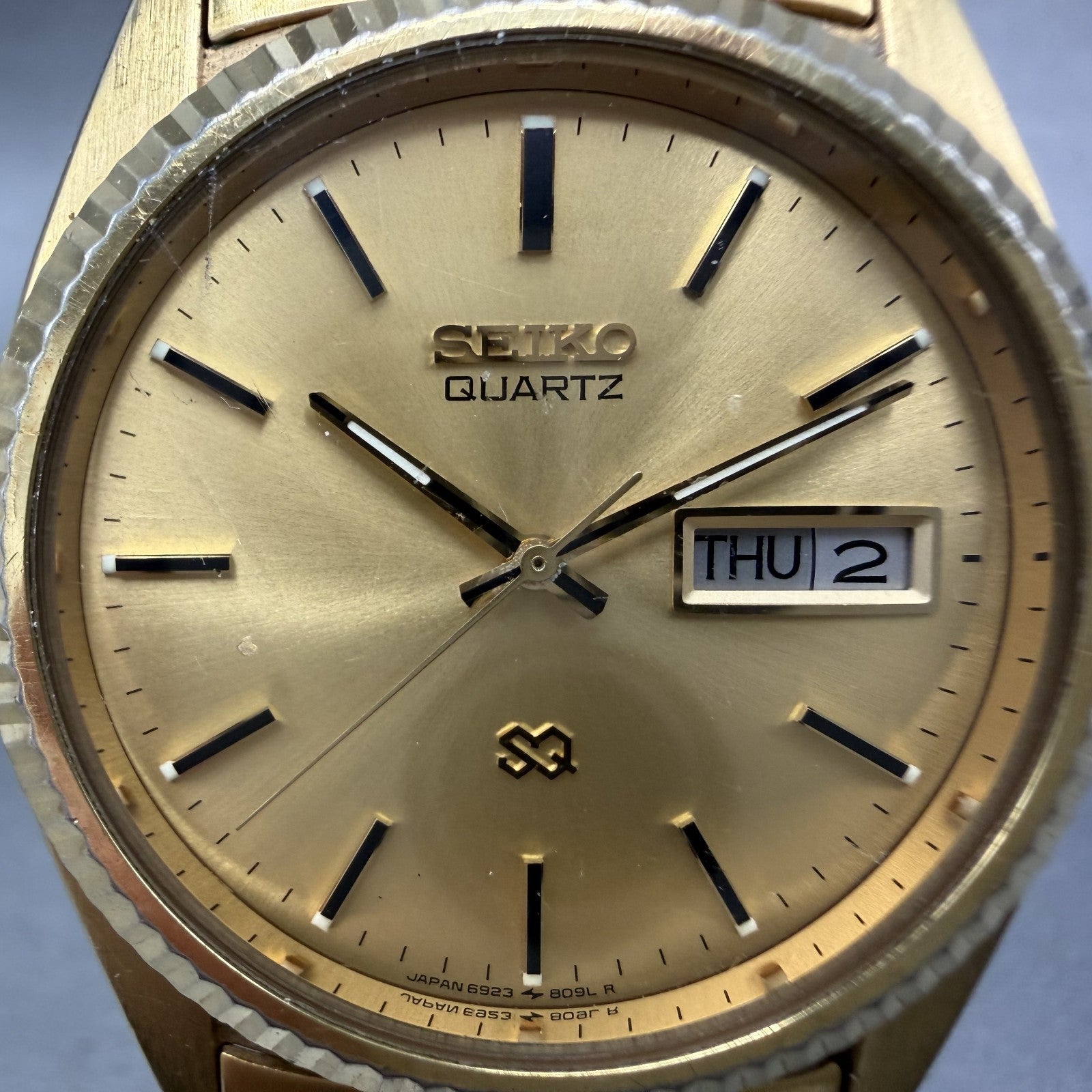 Seiko SQ President Watch Men 36mm Champagne Dial Gold Tone 6923-8080 New Battery1