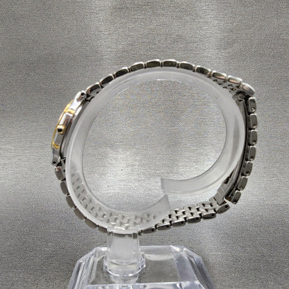 Seiko Exceline Watch Women 24mm Silver Dial Two Tone Round 73200410 New Battery6