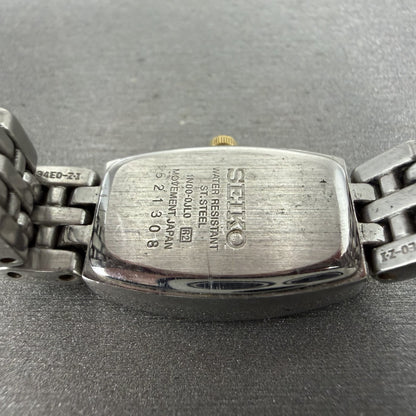 Seiko Tank Watch Women 16mm MOP Dial Two Tone Rectangle 1N000JL0 New Battery10