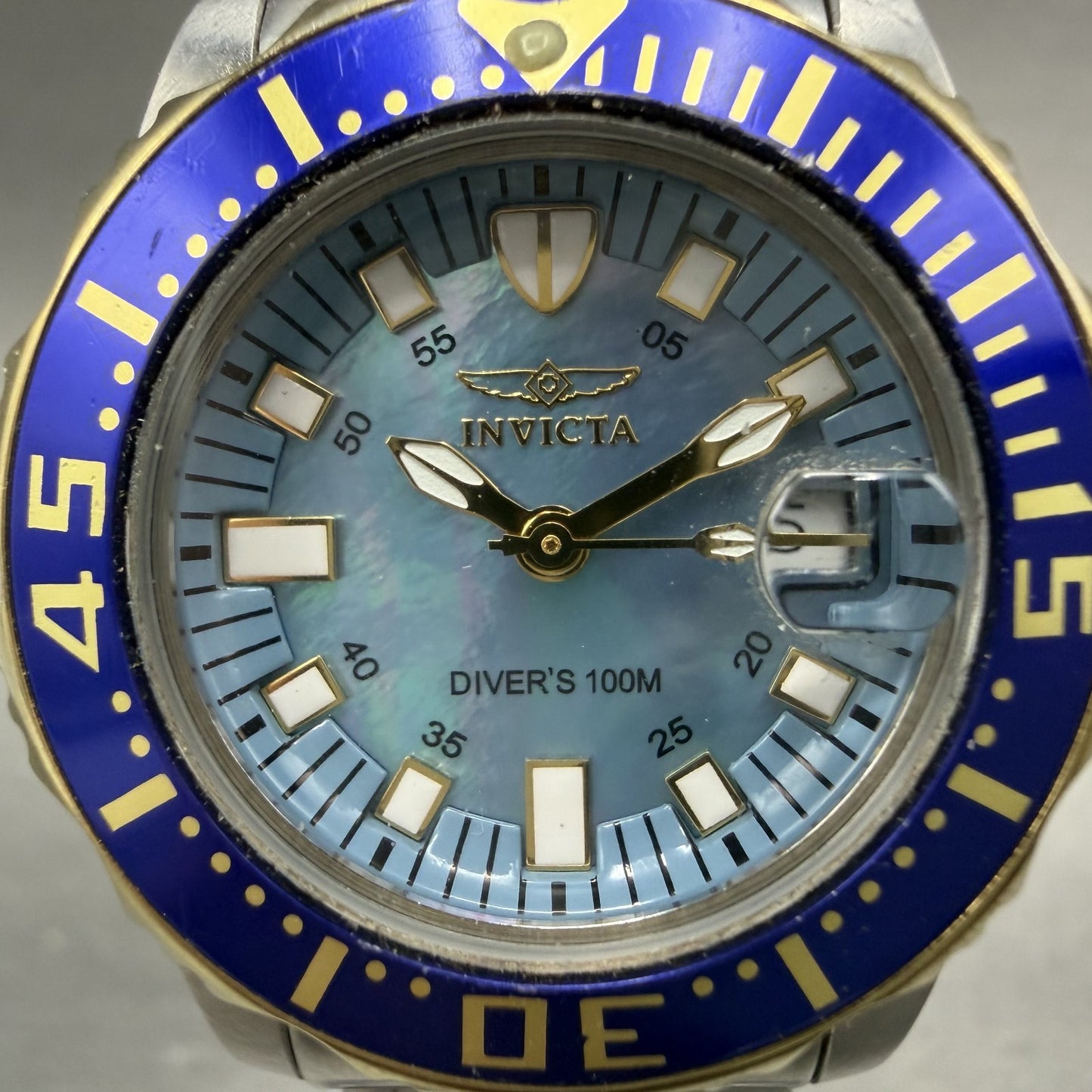 Invicta Pro Diver Watch Women 31mm MOP Dial Two Tone Date Round 2961 New Battery1