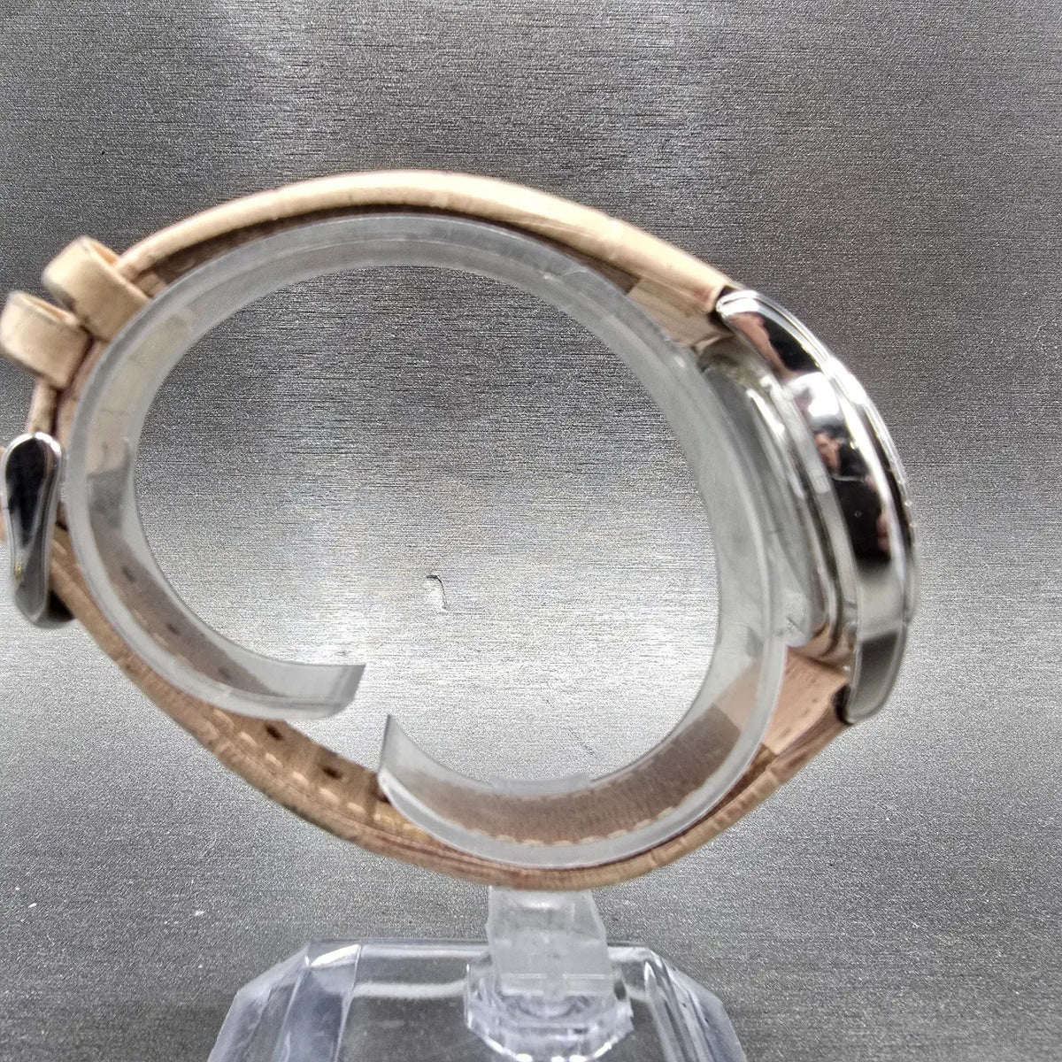 Eco-Drive Silhouette Crystal Watch Women 32mm MOP Dial Steel Daydate Round Works8