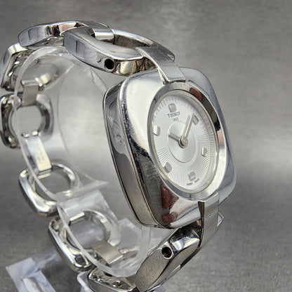 Tissot OdaciT Watch Women 26mm White Dial Stainless Steel Square New Battery3
