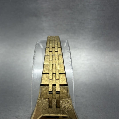 Seiko Watch Women 17mm Champagne Dial Gold Tone Rectangle 2C205749 New Battery4