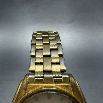 Seiko Watch Men 37mm White Dial Gold Tone Daydate V743-8069 New Battery4