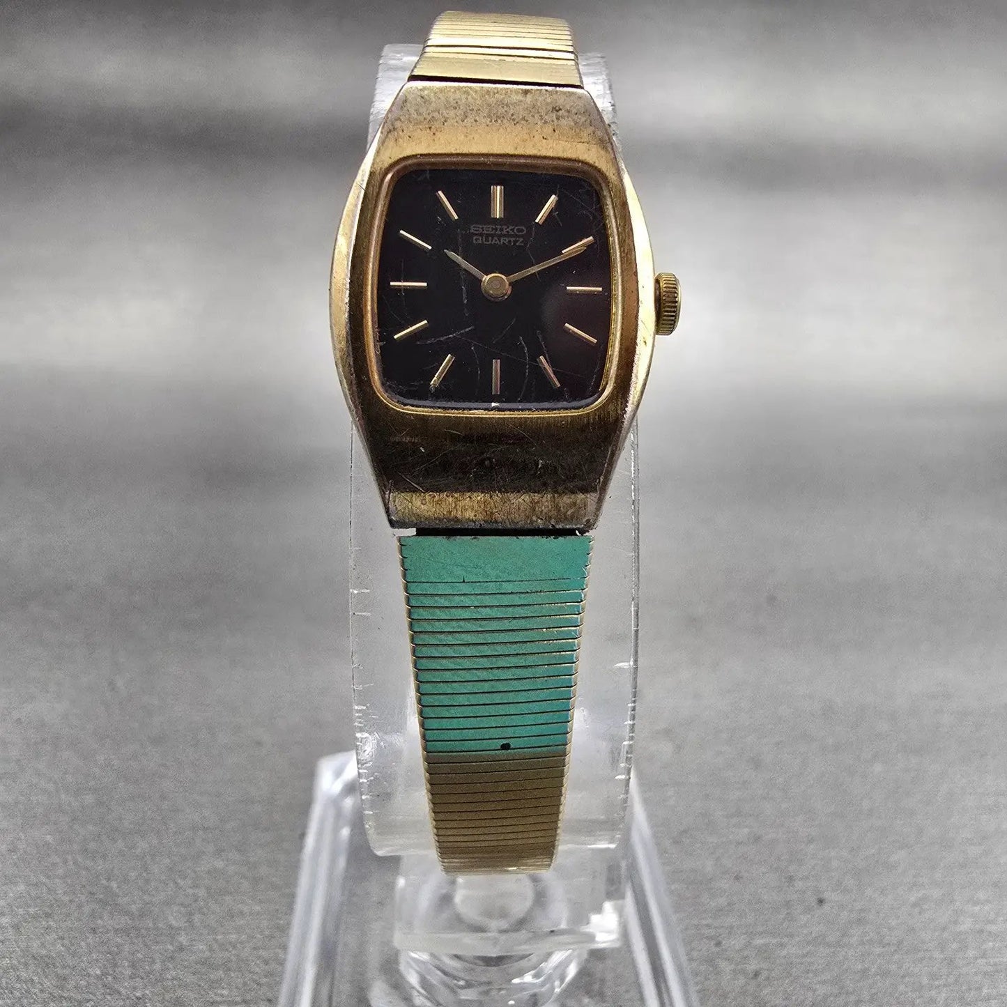 Seiko Watch Women 16mm Brown Dial Gold Tone Oval 2C20-5559 New Battery Vintage5