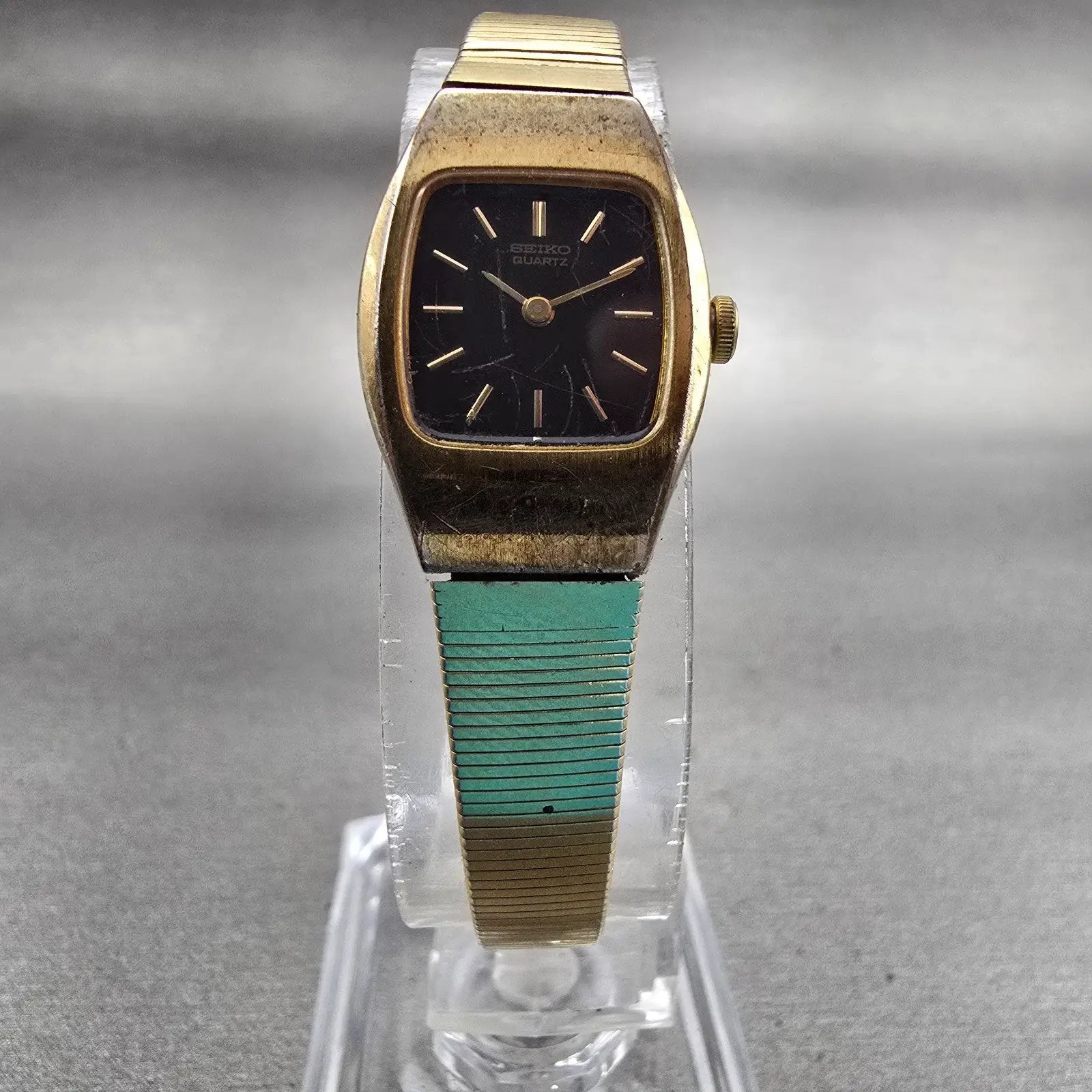Seiko Watch Women 16mm Brown Dial Gold Tone Oval 2C20-5559 New Battery Vintage5