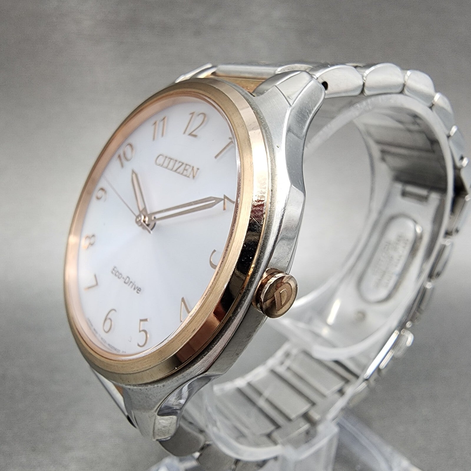 Citizen EcoDrive LTR Watch Women 36mm White Dial Two Tone Round Runs EM075653A2