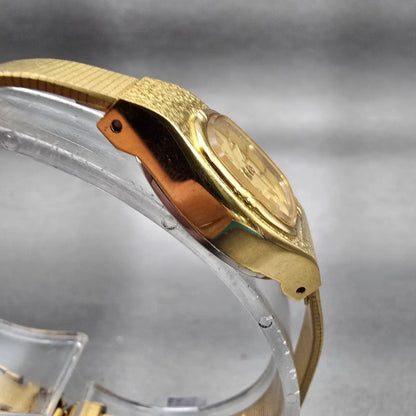 Citizen CQ Watch Women 19mm Gold Dial Gold Tone Oval 2030-943031 New Battery3