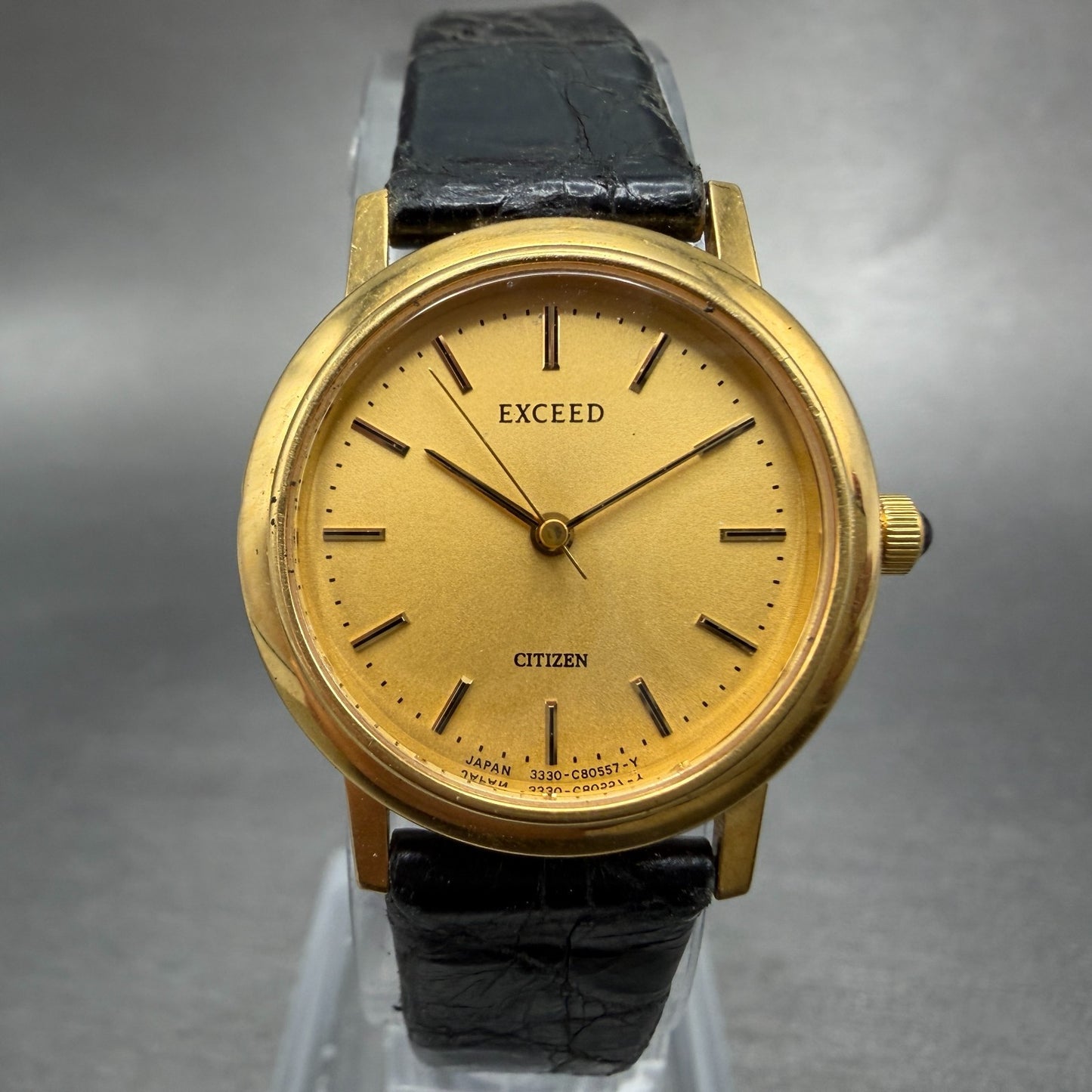Citizen Exceed Watch Women 23mm Gold Dial Gold Tone 3330-C80401 New Battery0