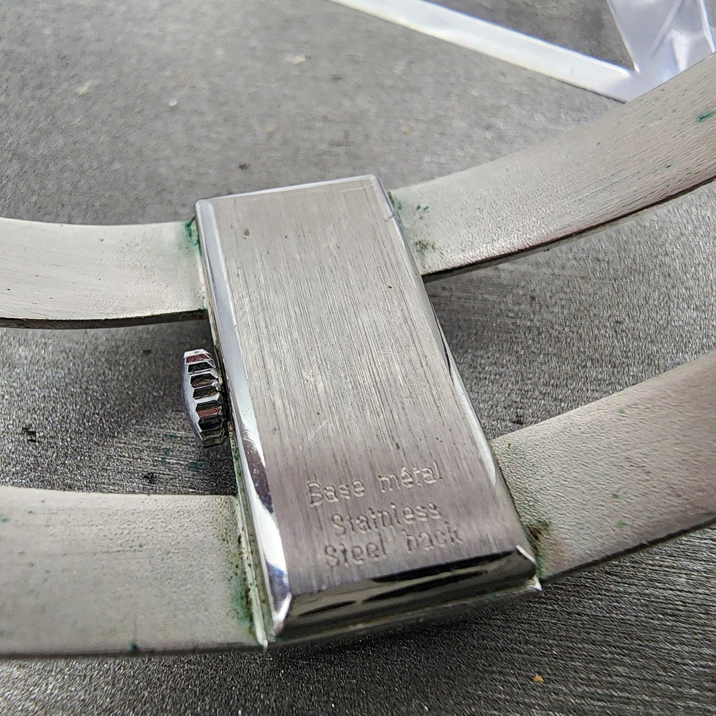 Baylor Watch Women 24mm Silver Dial Silver Tone Rectangle Manual Wind bangle9