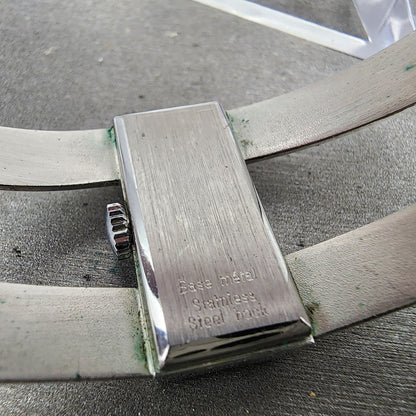 Baylor Watch Women 24mm Silver Dial Silver Tone Rectangle Manual Wind bangle9