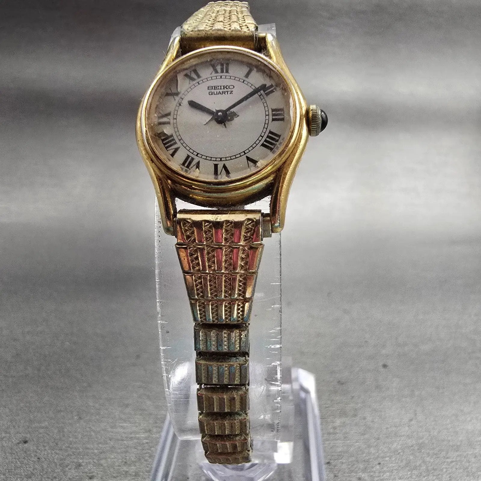 Seiko Watch Women 20mm White Dial Gold Tone Round 1400-0029 Vintage New Battery5