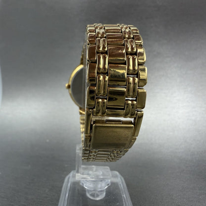 Seiko Watch Men 33mm Black Dial Gold Tone Round Vintage V701-1T79 PARTS8
