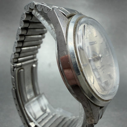 Seiko Sportsman Watch Men 34mm Silver Dial Steel Date Manual 6602-7030 Runs VTG3