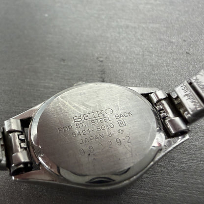 Seiko Watch Women 20mm Silver Dial Silver Tone Oval 34215010 New Battery8