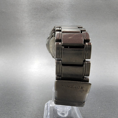 Casio Lineage Watch Men 40mm Gray Dial Tiatainum Tone Date Solar LIW-110t Runs