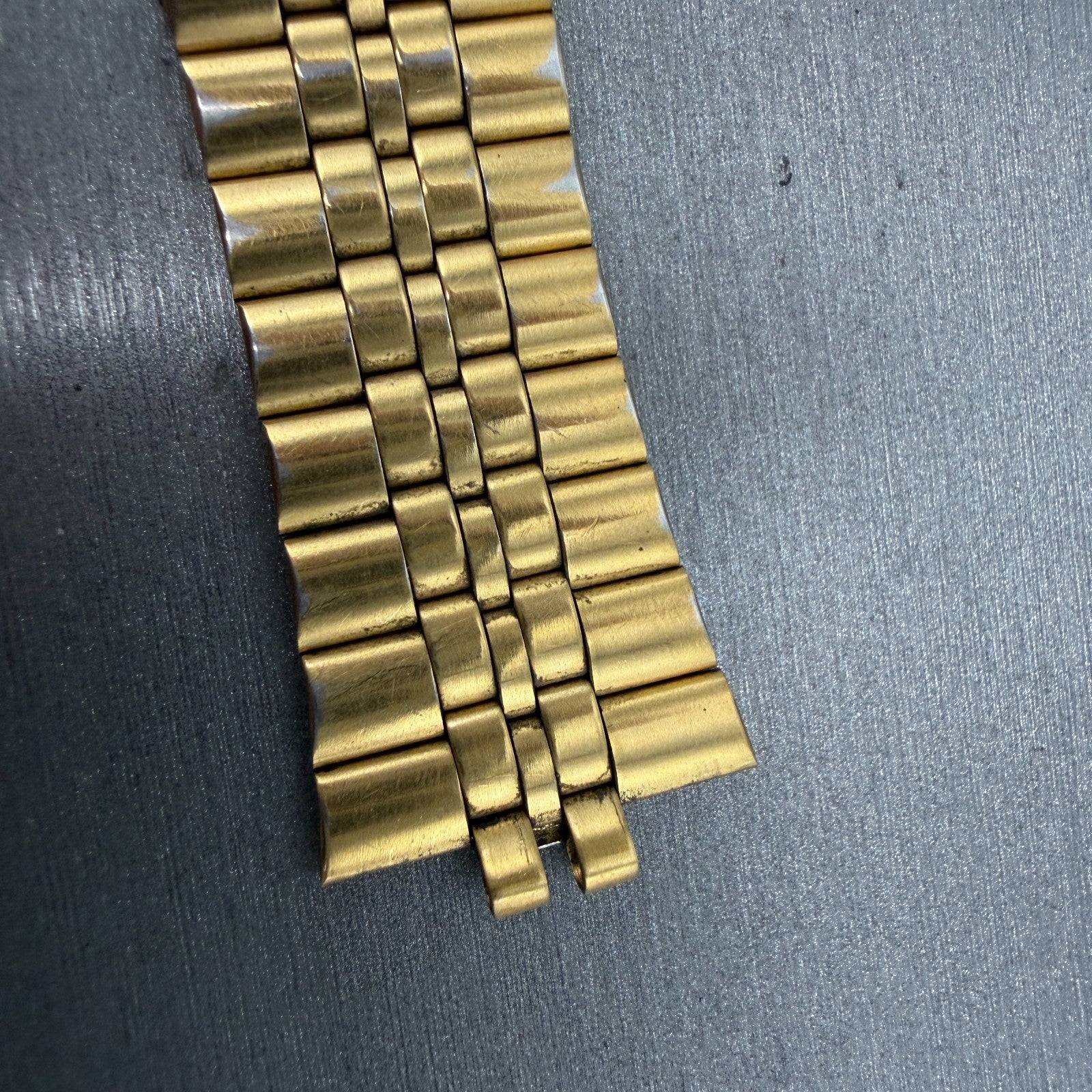 Seiko SQ Bracelet 21mm Stainless Steel Gold Tone Tri Folding Clasp Vintage Japan1