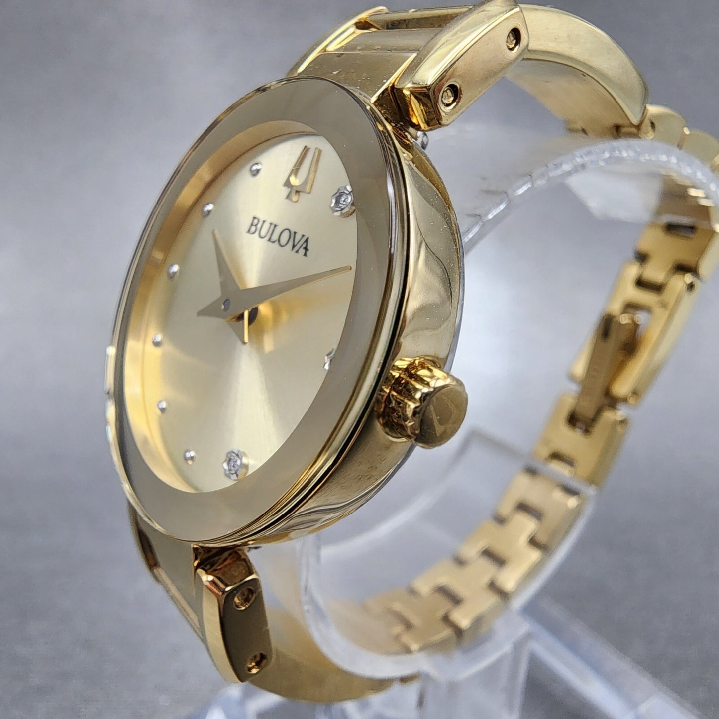 Bulova Marc Anthony Watch Women 26mm Champagne Dial Gold Tone Diamond Accents2