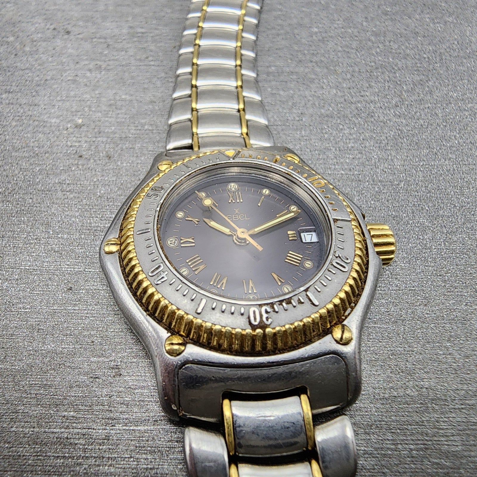Ebel Discovery Dive Watch Women 29mm Gray Dial Two Tone Date READ!! New Battery2