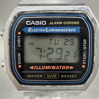 Casio A168 Illuminator Watch Men 36mm Digital Silver Tone Alarm Chrono NewBat A11