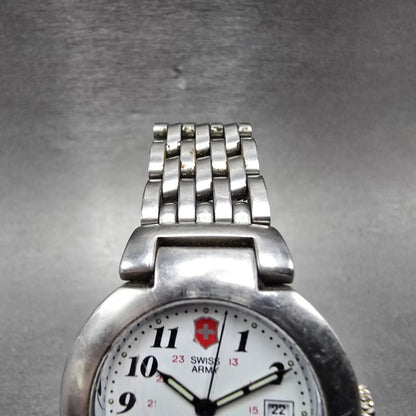 Victorinox Swiss Army Cavalry Watch Women 31mm White Dial Steel Date PARTS NED5