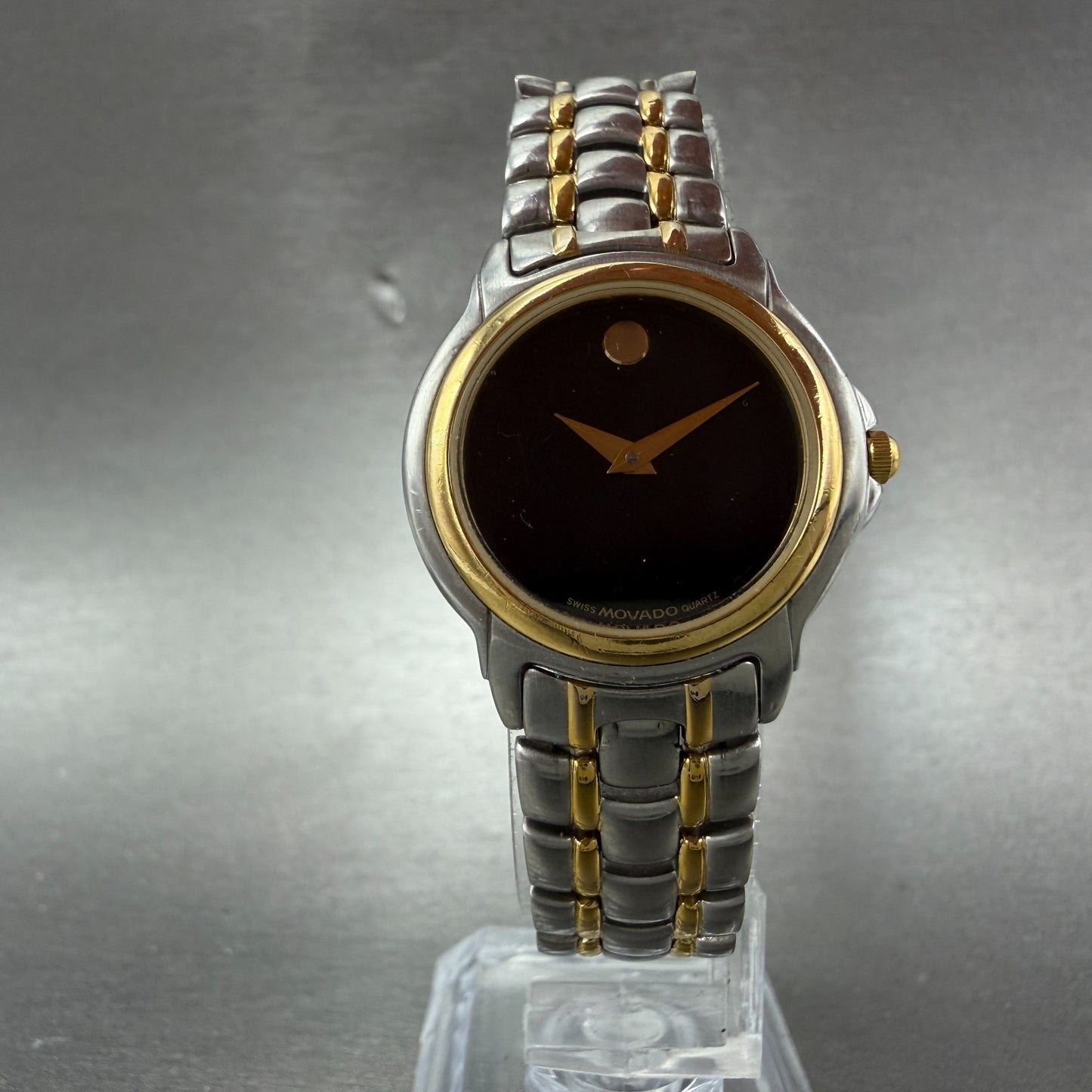 Movado Museum Watch Women 26mm Black Dial Two Tone Round 81-E4-9838 New Battery5