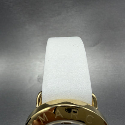 Marc Jacobs Amy Watch Women 36mm White Dial Gold Tone Round mbm1150 New Battery5