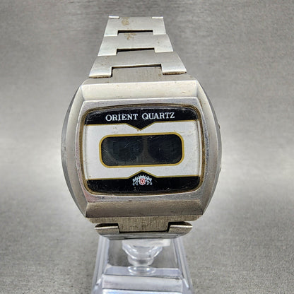 Orient Digital Watch Men 39mm Silver Tone LCD 62060140 VTG JDM PARTS0