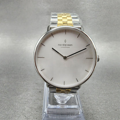 Nordgreen Native Watch Women 36mm White Dial Two Tone Round New Battery0