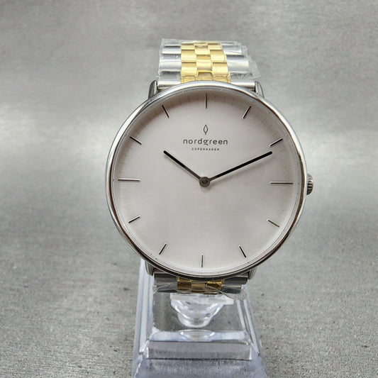 Nordgreen Native Watch Women 36mm White Dial Two Tone Round New Battery0