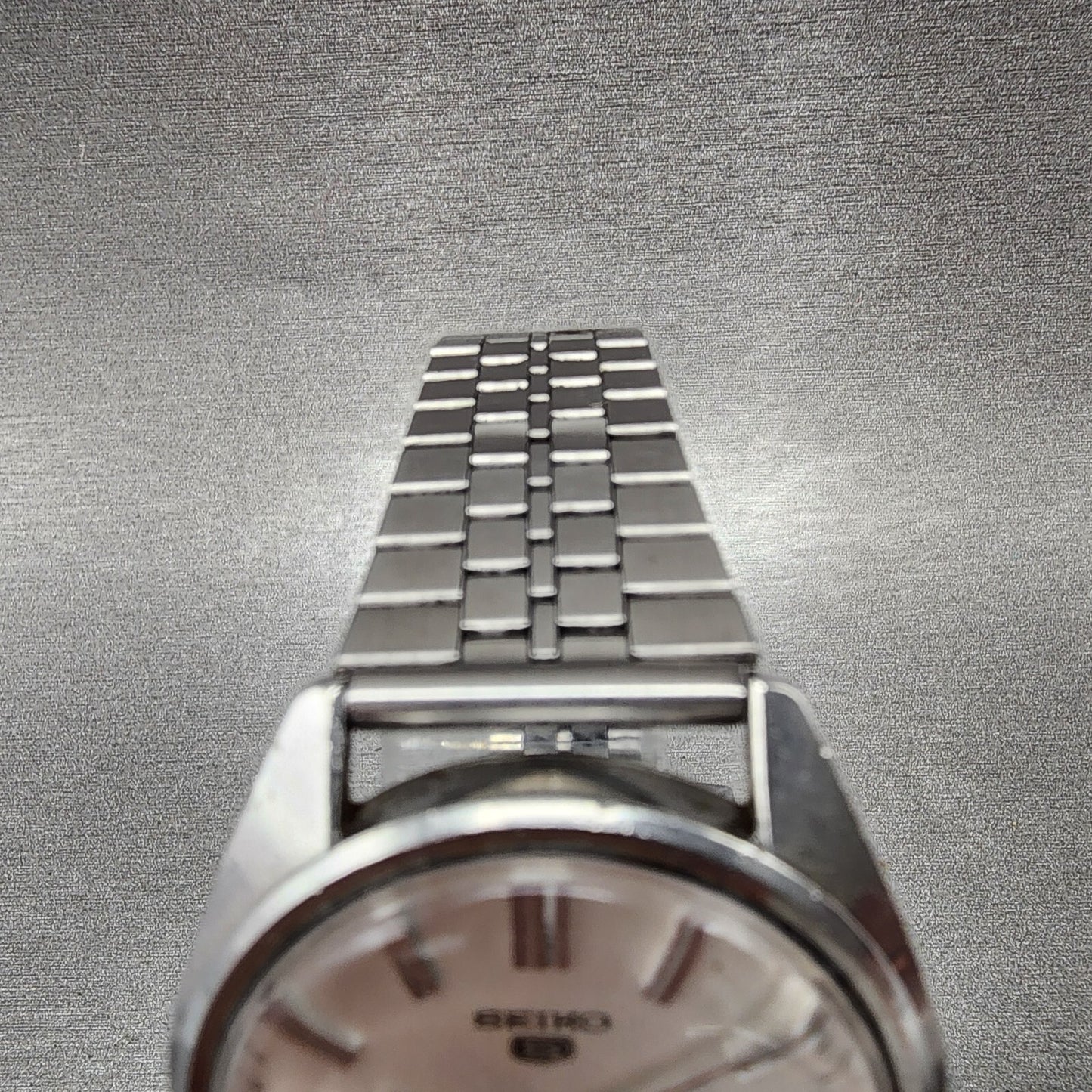 Seiko 5 Watch Men 37mm Silver Dial Silver Tone Daydate Automatic 51268060 PARTS5