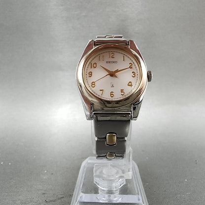 Seiko Lukia Watch Women 26mm White Dial Two Tone Round 4N210980 New Battery5