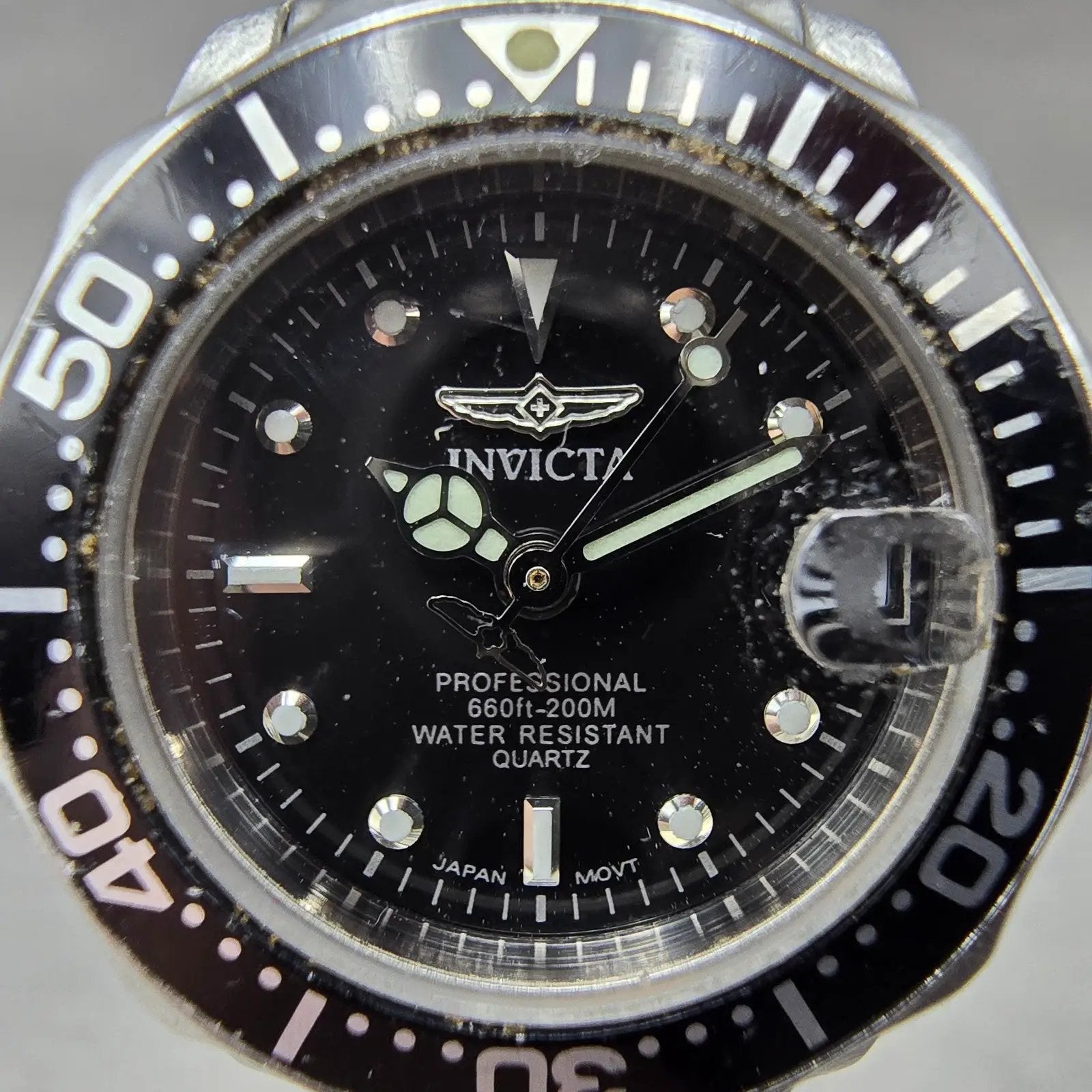 Invicta Dive Watch Women 24mm Black Dial Steel Date 8939A Round New Battery UNKJ2